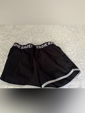Eddie Bauer Black Athletic Shorts with White Trim